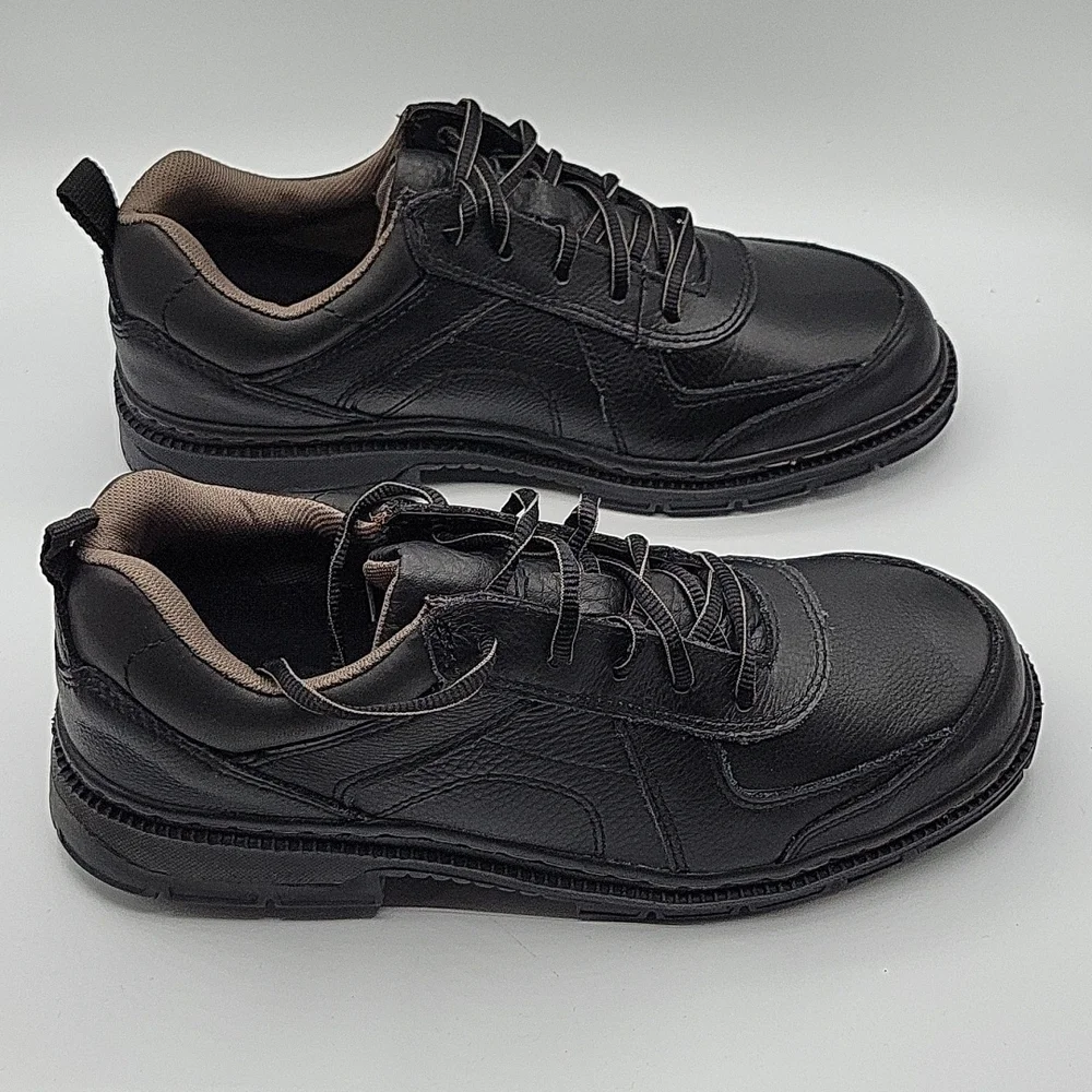 Hytest Hush Puppies Professional oxford steel toe Safety Shoe leather black 9.5